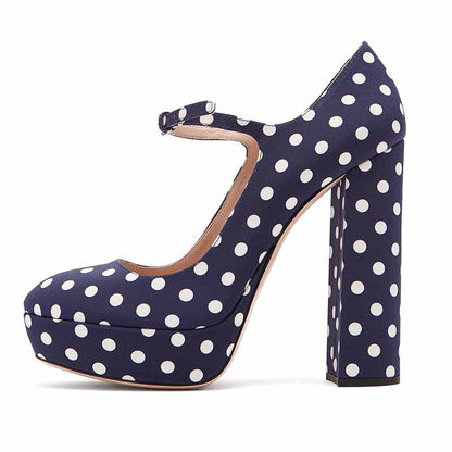 Womens Mary Jane Platform Heels Peep Toe Ankle Strap Pumps
