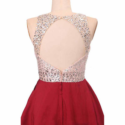 Women's Sleeveless Beaded Short Gala Prom Homecoming Dress