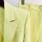 Women Light Yellow Blazer + Flare Trousers Suit Two Piece Pantsuits