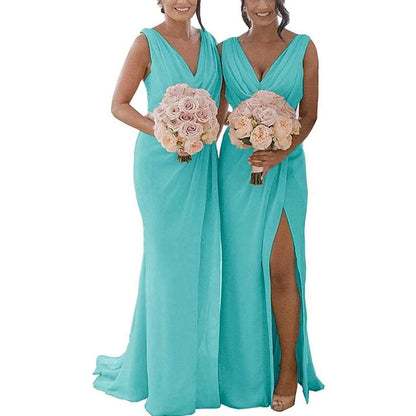 Chiffon Bridesmaid Dress Long Formal Evening Prom Party Gown
