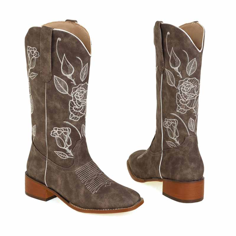 Women's Classic Embroidered Western Cowgirl Cowboy Boots