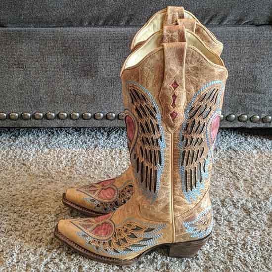 Women's Floral Embroidery Boots Country Cowgirl Boot