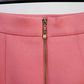 Hight Waisted Pink Formal Skirt Gold-tone Mini Skirt for Ladies