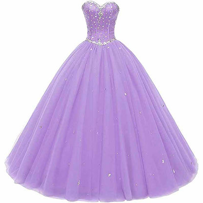 Women's Sweetheart Ball Gown Tulle Quinceanera Dresses Prom Dress