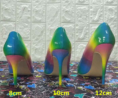 Women Spikes Pumps High Heels Ripped Shoes Slip on Party Stiletto