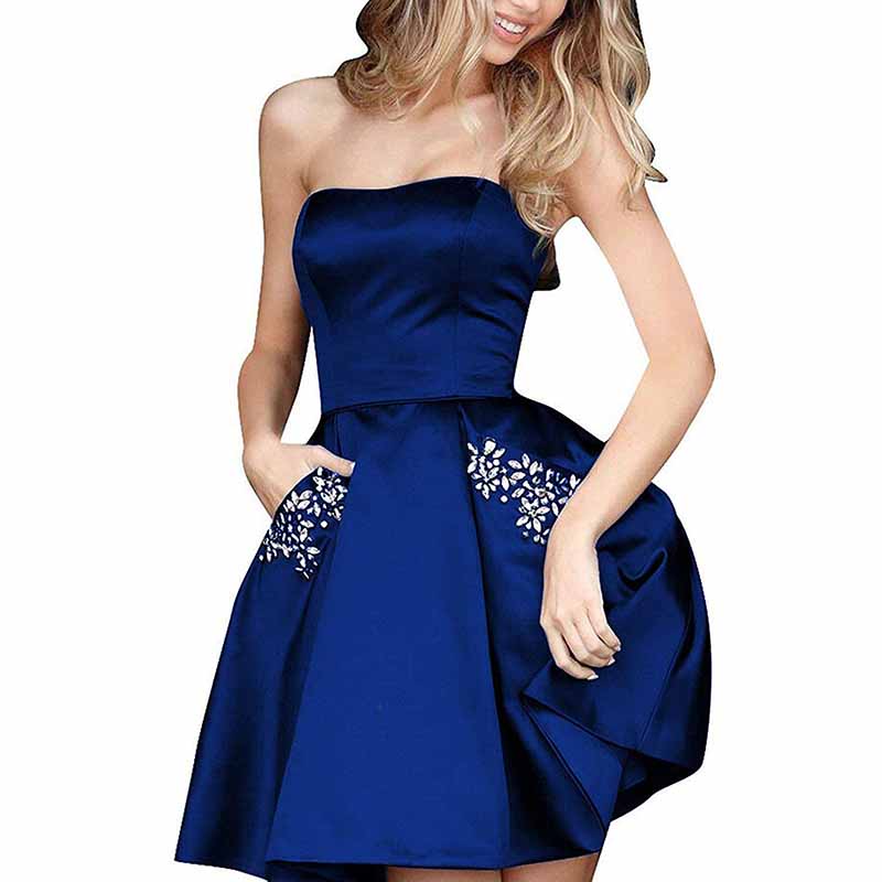 Women Satin Short Prom Dress with Pocket Off The Shoulder Mini Homecoming Dress SD Dresscode & Fashiontrends Women Satin Short Prom Dress with Pocket Off The Shoulder Mini Homecoming Dress SD Dresscode & Fashiontrends