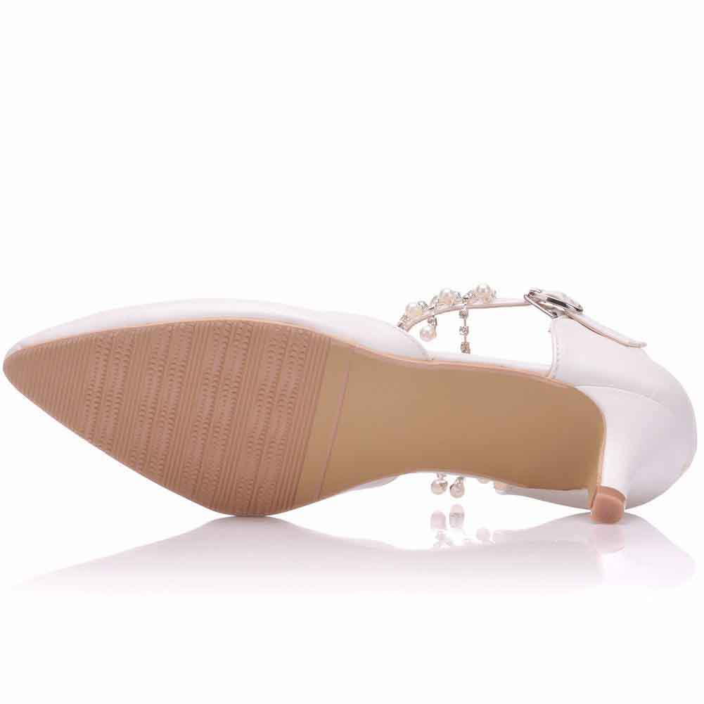 Comfortable wedding shoes for bride Mary Jane White Low Heels Shoes