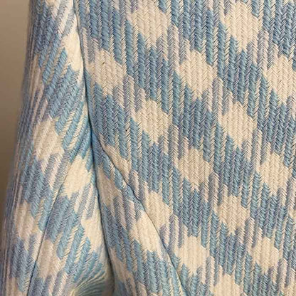 Women's Fitted Golden Lion Buttons Luxury Blue Checked Blazer