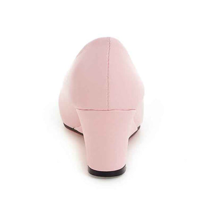 Womens Platform Wedges Pu Leather Dress Heels 6cm Small And Big Size Shoes