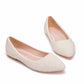 Pearls Flat Wedding Bridal Shoes Pointed Toe Shoes Kitten Heel