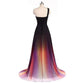 One Shoulder Ombre Long Evening Prom Dresses Wedding Party Gowns