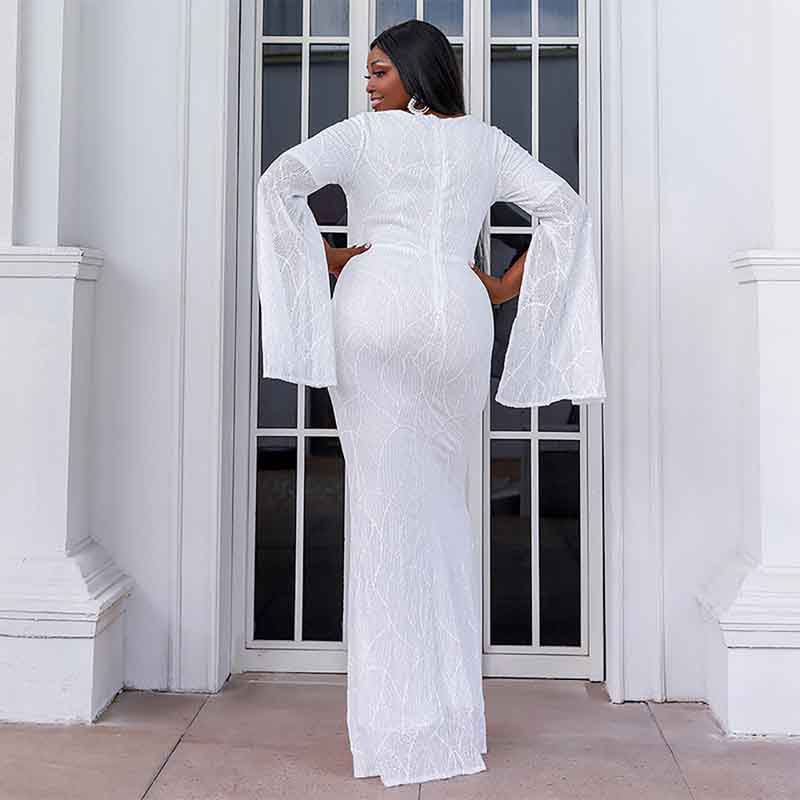 Women's Plus Size Sequin Gowns Long Formal Evening Party Maxi Dress