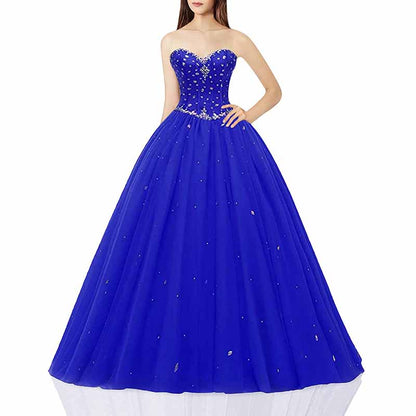 Women's Sweetheart Ball Gown Tulle Quinceanera Dresses Prom Dress