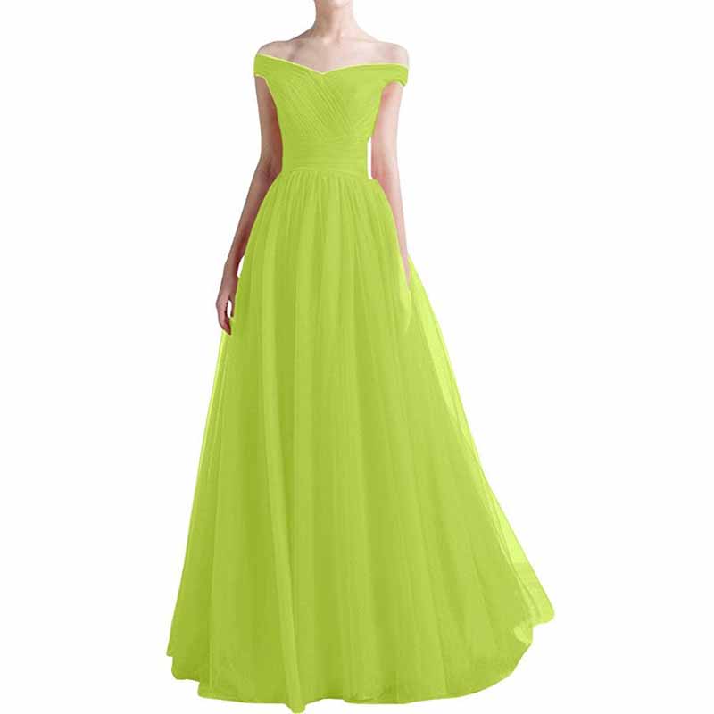 Women's Long Off Shoulder Prom Dress Evening Party Ball Gown