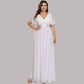 Women's Bridesmaid Dress Plus Size Double V-Neck Evening Party Maxi Dress