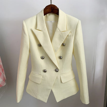 Women's Fitted Lion Buttons Fitted Jacket Formal Fashion Blazers