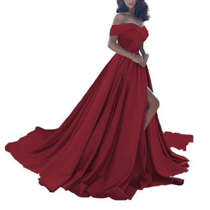 Wedding dress wine red
