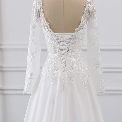sd-hk Wedding Dresses for Bride with Lace Appliques For Women