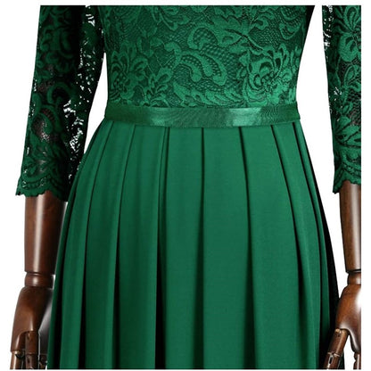 Women's formal floral lace wedding bridesmaid maxi dress