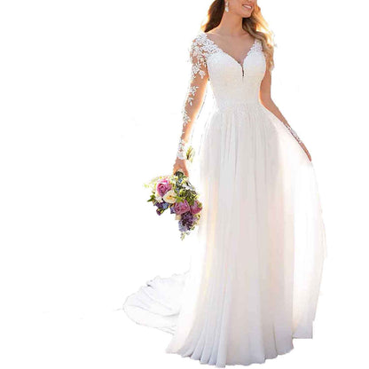 sd-hk Wedding Dresses for Bride with Lace Appliques For Women