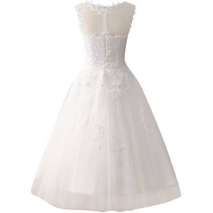 Wedding Dress Lace Bride Dresses Short Wedding Gown Tulle Vintage Bridal Gown Appliques