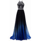 sd-hk Women's Gradient Evening Prom A Line Gowns