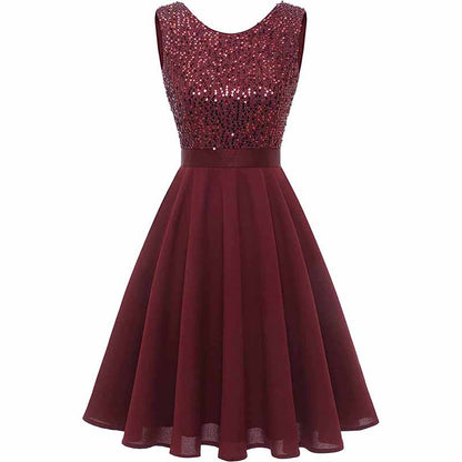 Women's Floral Lace Bridesmaid Dress A-line Swing Party Dress Short/Long Length