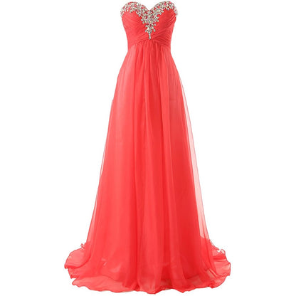 sd-hk Prom Dress Bridesmaid Dresses Long Prom Gown Chiffon Formal Evening Gowns