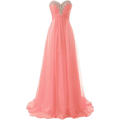 sd-hk Prom Dress Bridesmaid Dresses Long Prom Gown Chiffon Formal Evening Gowns