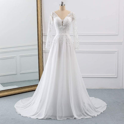 sd-hk Wedding Dresses for Bride with Lace Appliques For Women