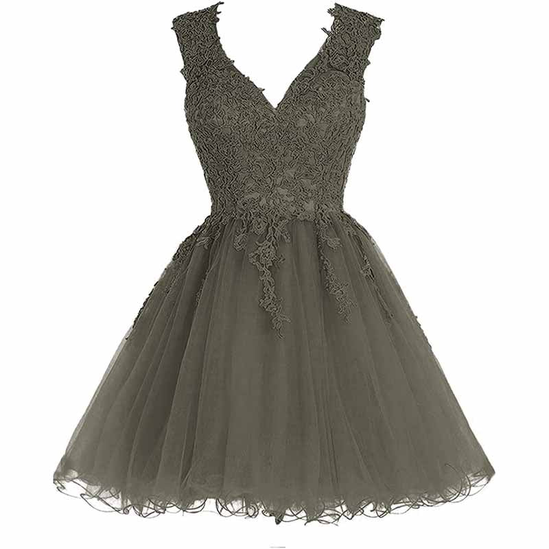 Lace Homecoming Dress Short Cocktail Dress Tulle Appliques Prom Dresses