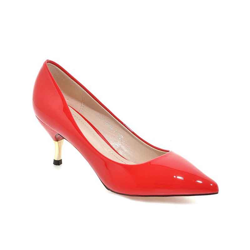 Women Basic Stilettos Low Heels Pointed Toe Pumps 6cm