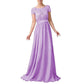 Long Prom Dress Evening Maxi Dress Short Sleeve Long Bridesmaid Gowns