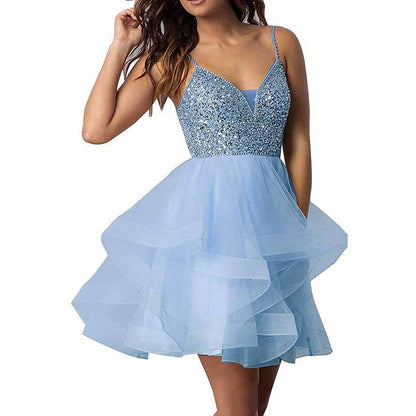 Women's Tulle Gala Prom Dress Short Homecoming Cocktail Gowns