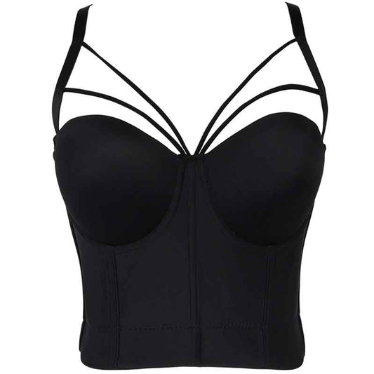 Sexy Cut Cross Strappy Gothic Bustier Tops Caged Cropped Top