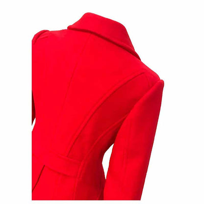 Womens Long Winter Coats Outfits Woolen Coatdress for Wedding Guests Bride Wind-breaker