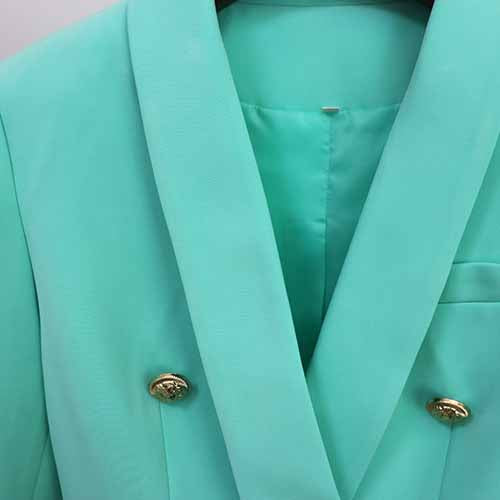 Women's Coats Mint Green Jacket Long Sleeves Blazer Breasted Coat