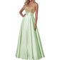 sd-hk Rose Gold Prom Sequin Top V Neck Bridesmaid Dresses