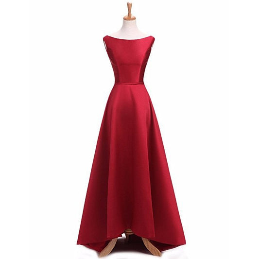 sd-hk Red Wedding Dress Sleeveless Ruffles Party Long Dress