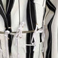 Women's Black and White Striped Pants Suit