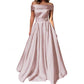 Satin Wedding Dress Bridesmaid Prom Dress Off Shoulder Evening Party Dress