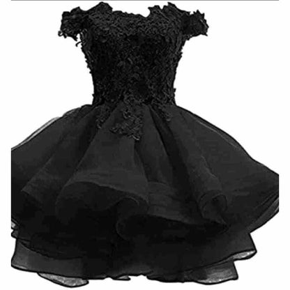 Women's Tulle Mini Cocktail Party Dress Short Prom Gown