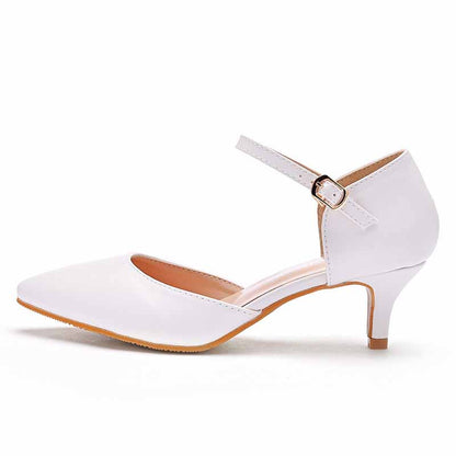 Women's Pointed Toe Ankle Strap Dress Shoes Wedding Party Pump 2.17"