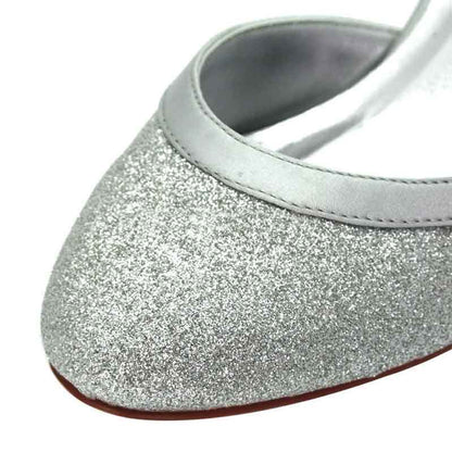 Sequin Wedding Shoes For Bride Block Heel Wedding Party Shoes