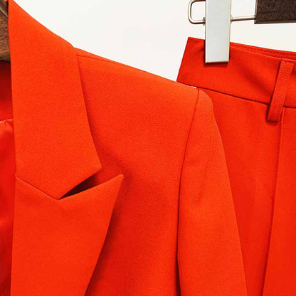 Women Pantsuits Wedding Tuxedos Party Suit + Flare Trousers Suit Two Piece Red Pantsuits