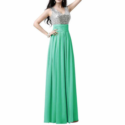 Sequin Top Bridesmaid Dress Chiffon Floor-Length Bridesmaid Dress100+colors