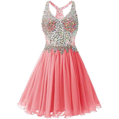 Women's Beaded Chiffon Homecoming Dresses Short Prom Gown 20 SD Dresscode & Fashiontrends Women's Beaded Chiffon Homecoming Dresses Short Prom Gown 20 SD Dresscode & Fashiontrends