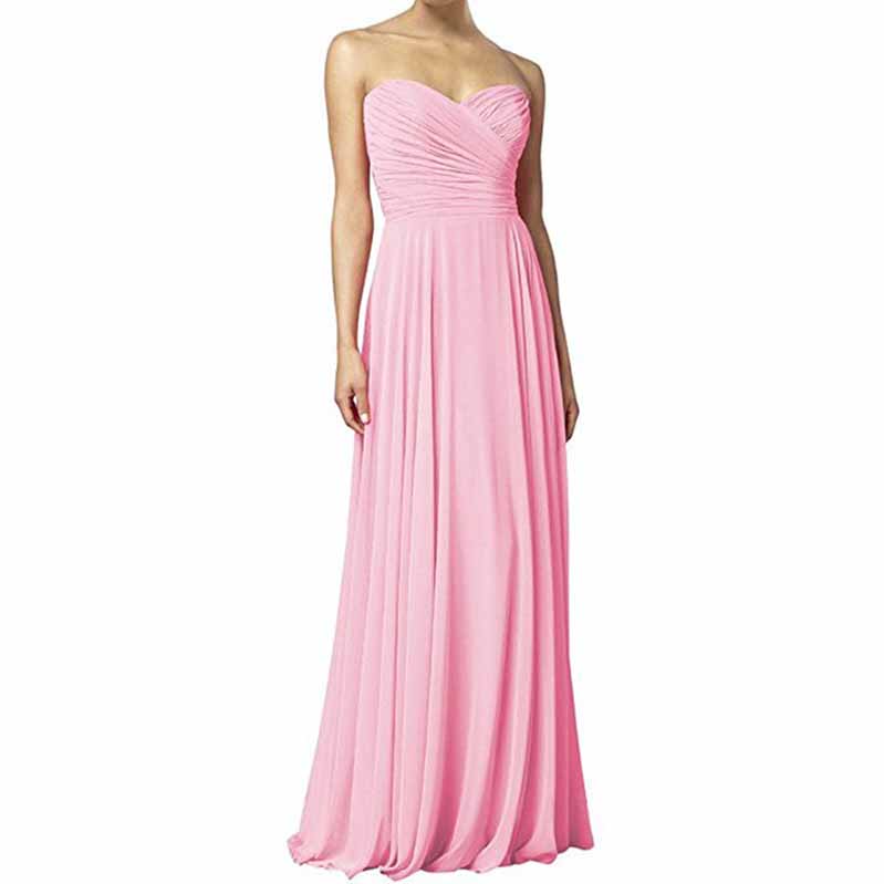 Chiffon Off The Shoulder Bridesmaid Dresses Long Pleats Prom Party Gowns
