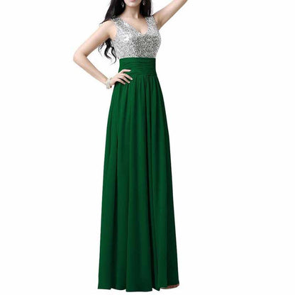 Sequin Top Bridesmaid Dress Chiffon Floor-Length Bridesmaid Dress100+colors
