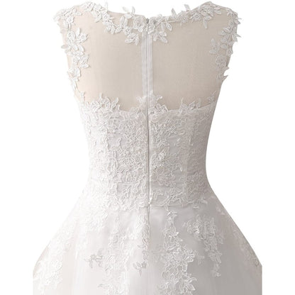 Wedding Dress Lace Bride Dresses Short Wedding Gown Tulle Vintage Bridal Gown Appliques